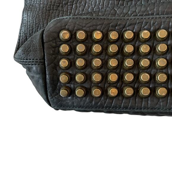 ALEXANDER WANG Black Pebbled Lambskin Studded Dumbo Darcy Hobo Handbag Purse - Picture 6 of 16